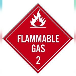 FLAMMABLE GAS Placard - 10.75 in. x 10.75 in. Unrippable Vinyl Class 2 (5pack)